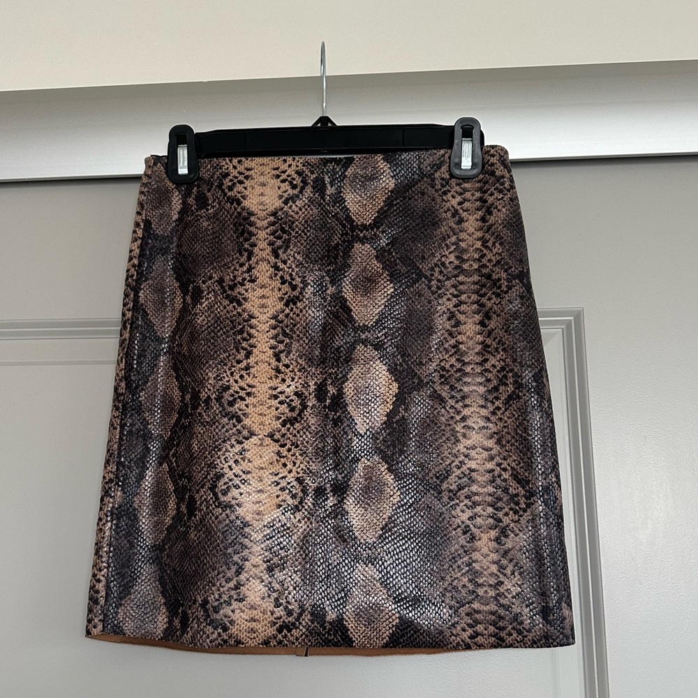 Brand New With Tags Brown Snake Skin Skirt- Size Small!